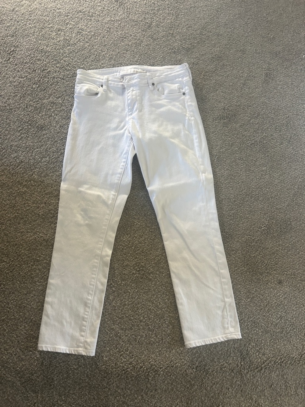 Kut size 6 Womens White Straight-Leg Jeans